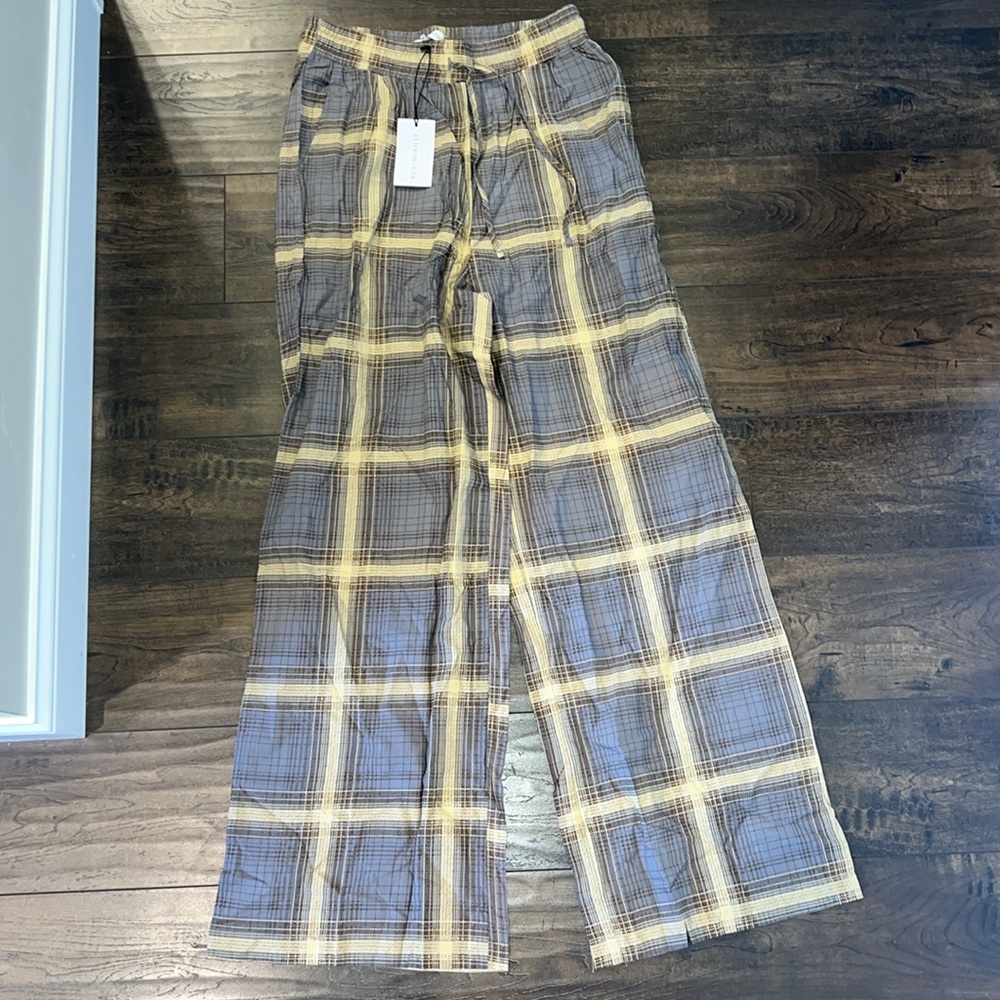 NWT WeWoreWhat Sage Plaid Pull-On Pajama Pants - Picture 6 of 8